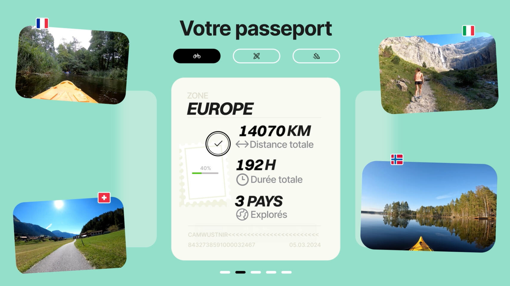 Animation , film en motion design pour la présentation d'une nouvelle fonctionnalité dans l'appli de sport Kinomap.
